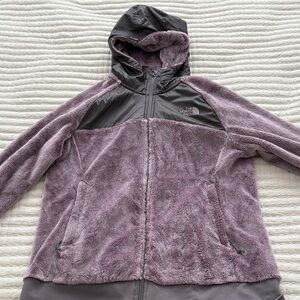 The North Face Lavender and Charcoal Hooded Fleece